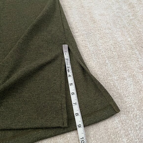 Madewell Ribbed Short Sleeve Pocket T Shirt Green Midi Dress S - Picture 6 of 9